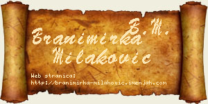 Branimirka Milaković vizit kartica